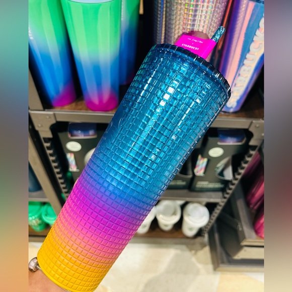 Starbucks Tim Singleton Pride Cup Rainbow Grid Cold Tumbler 24oz Venti New 2023 - Picture 7 of 12